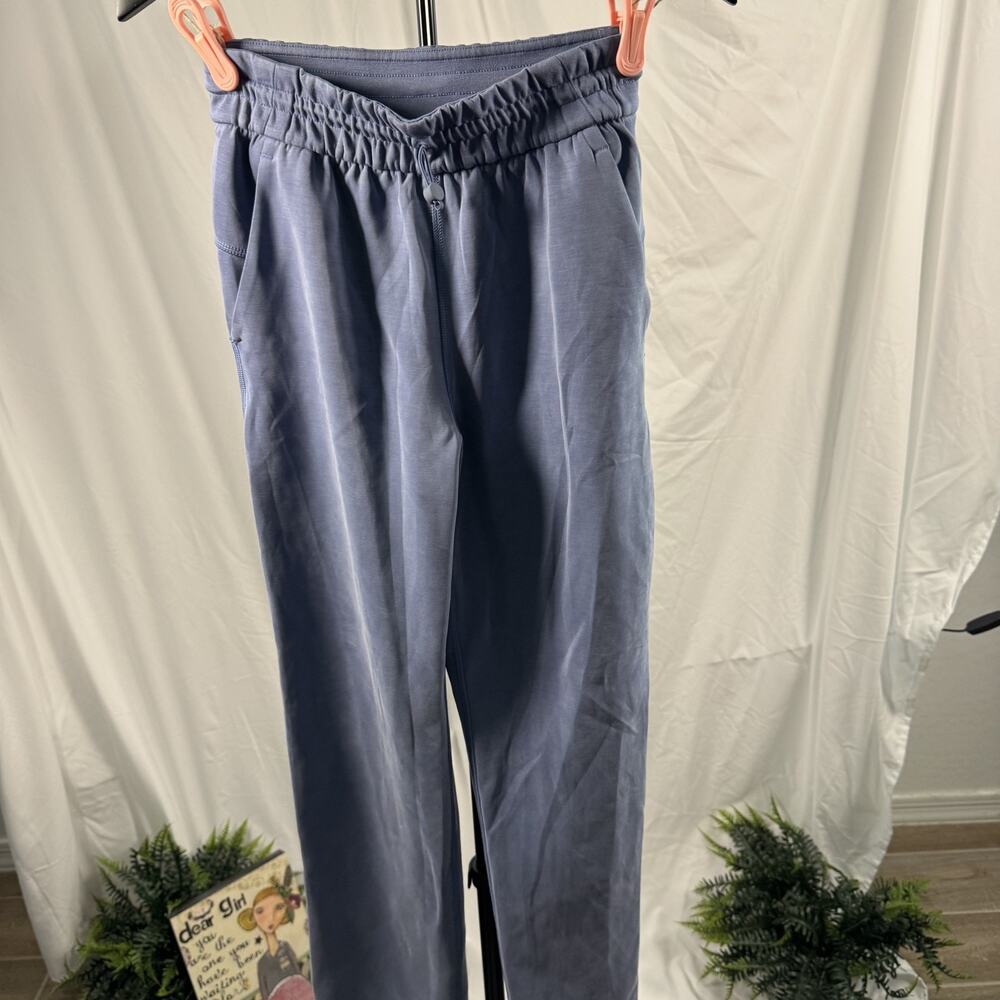 lululemon Periwinkle Blue Drawstring Wide Leg Lounge Pants Size 2 Athletic